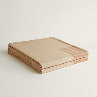 H Tape bed cover - Beige | Hermès USA